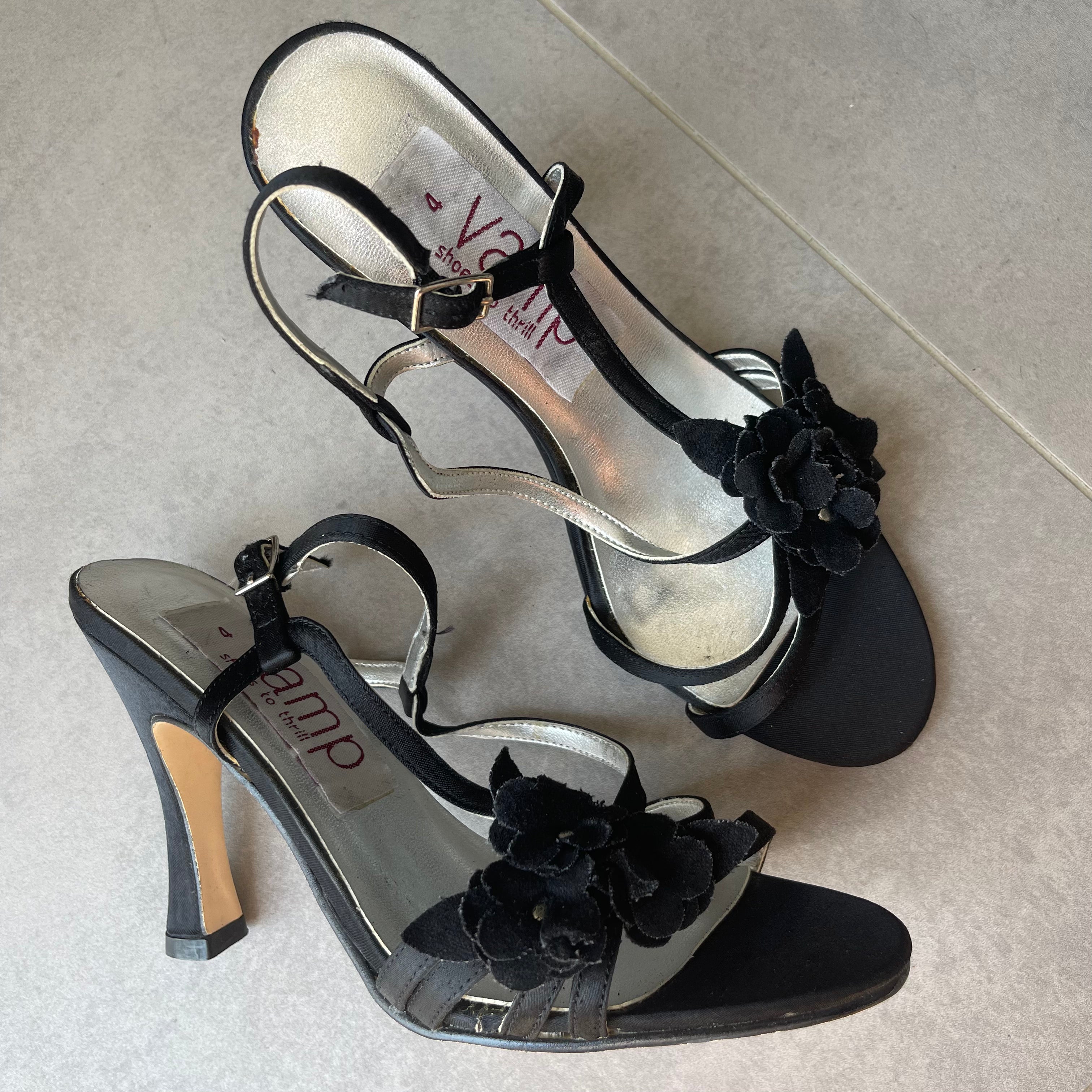 Vintage Heels with Flower Detailing