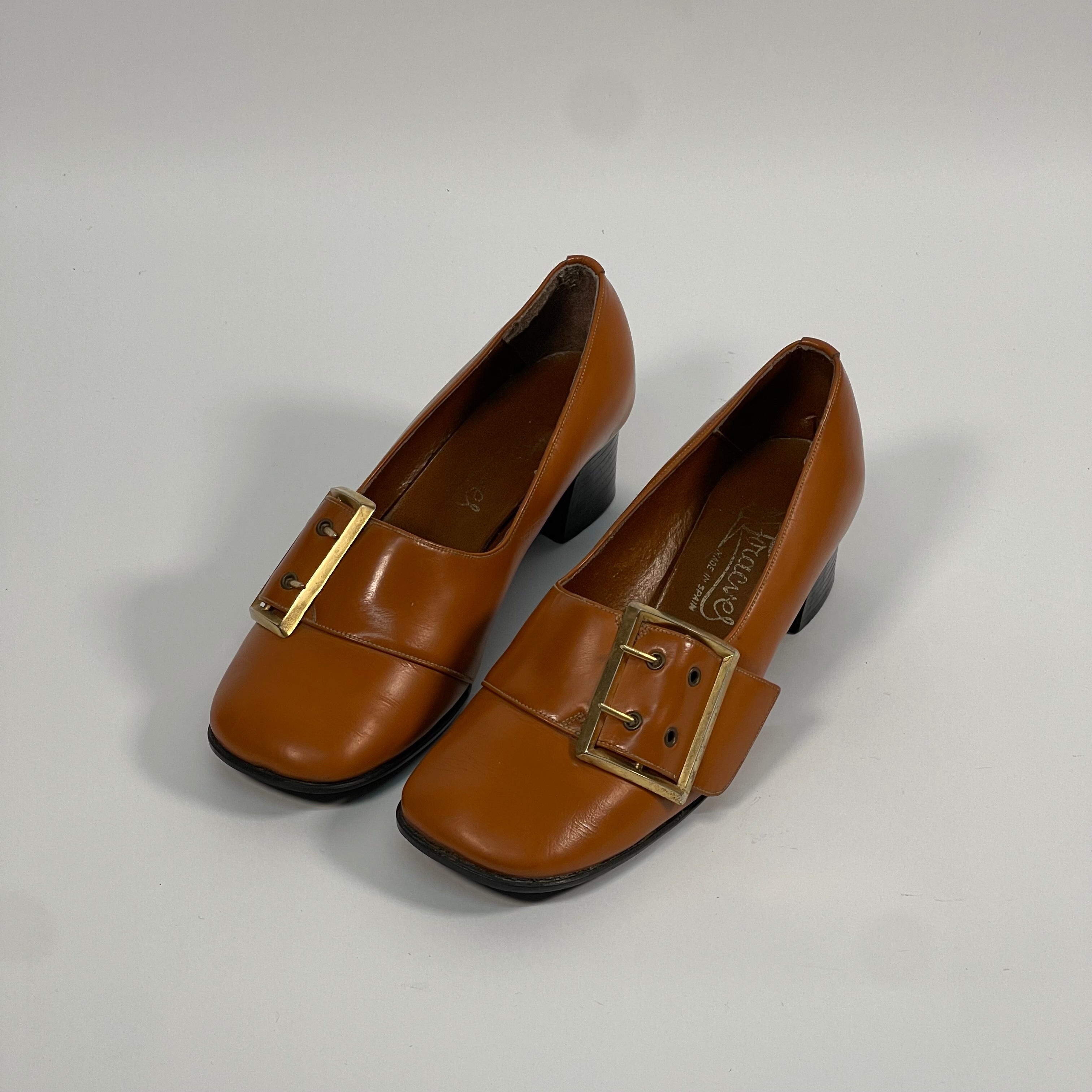 Vintage Chunky Buckle Mules