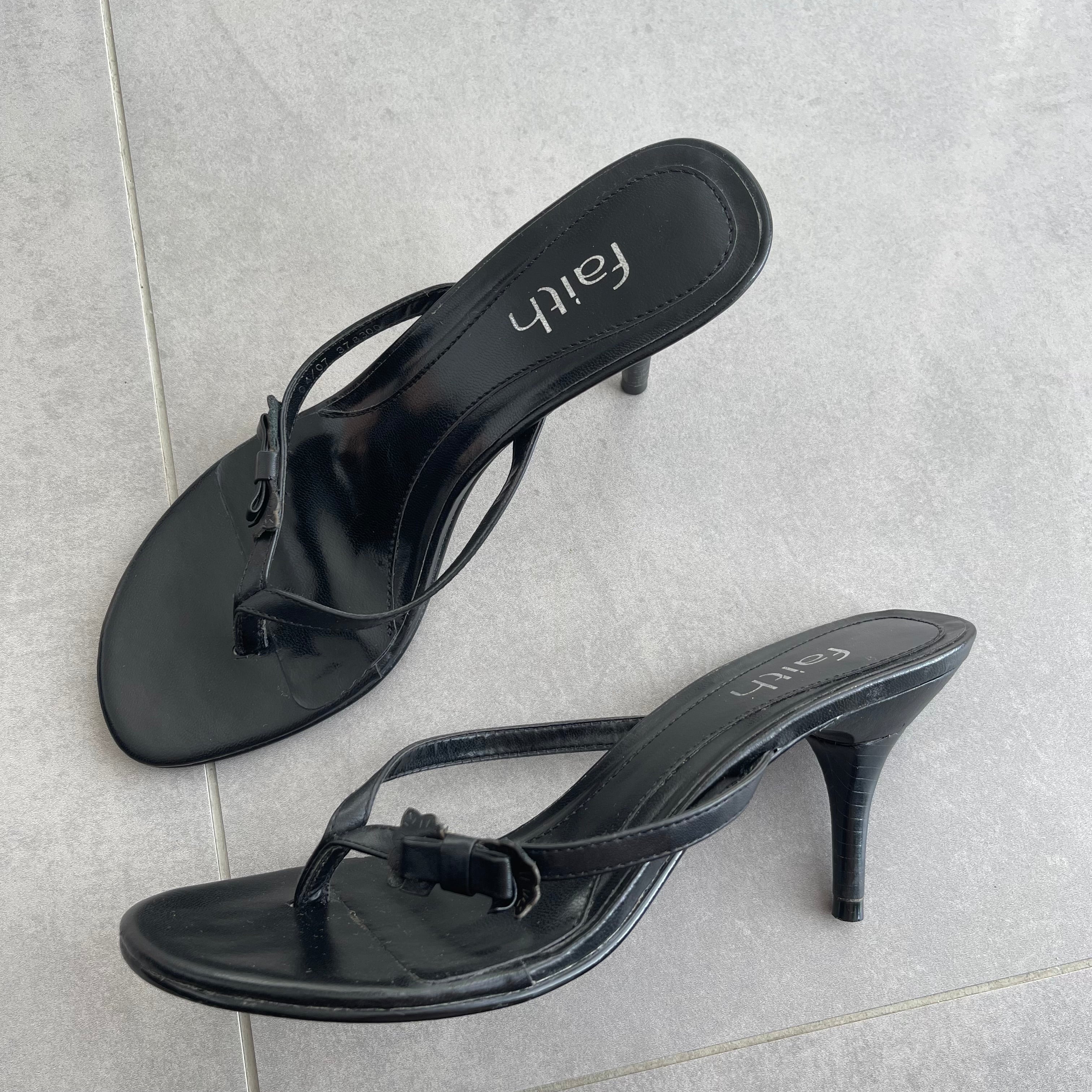 Black Faith Kitten Heels