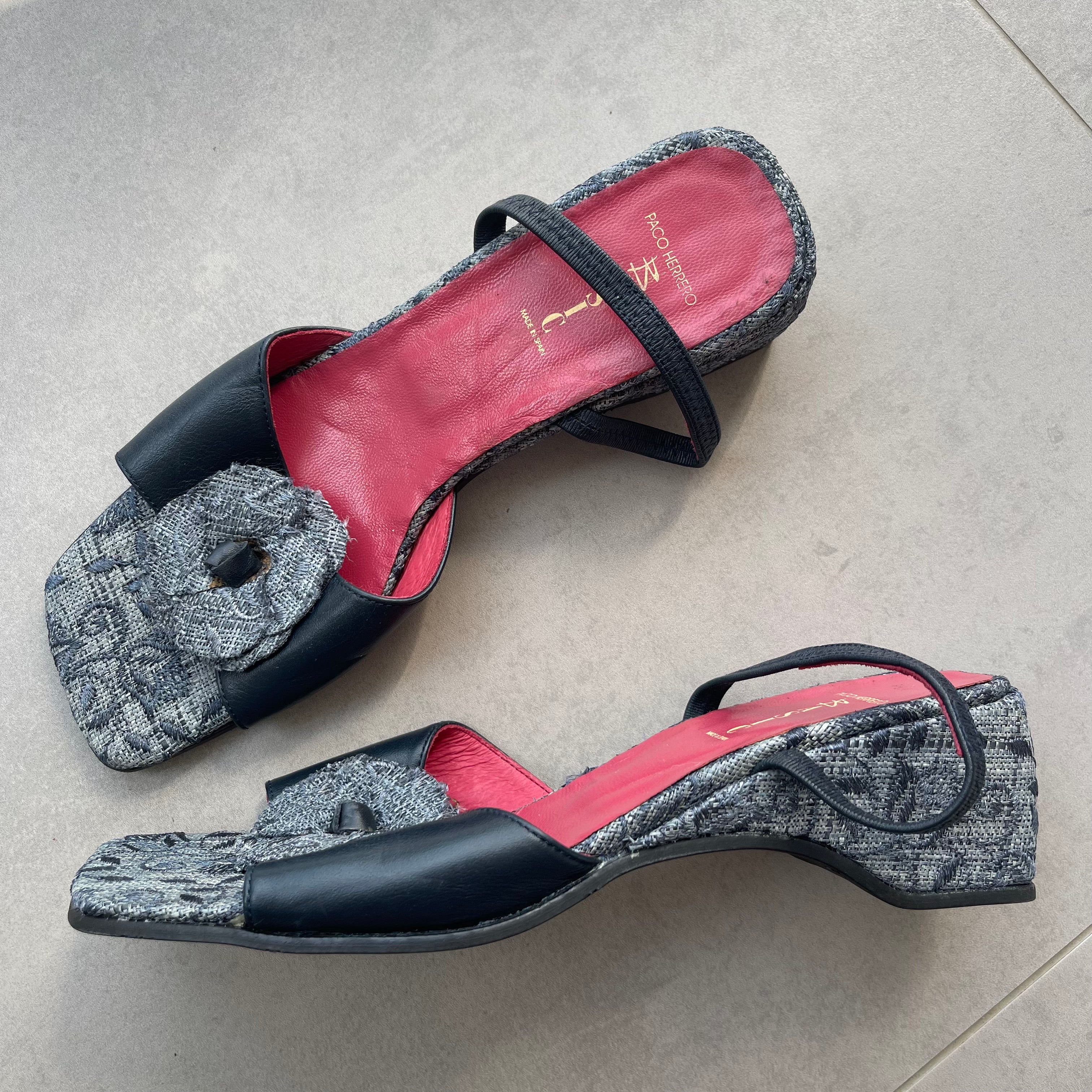 Vintage Paco Herrero Denim Wedges