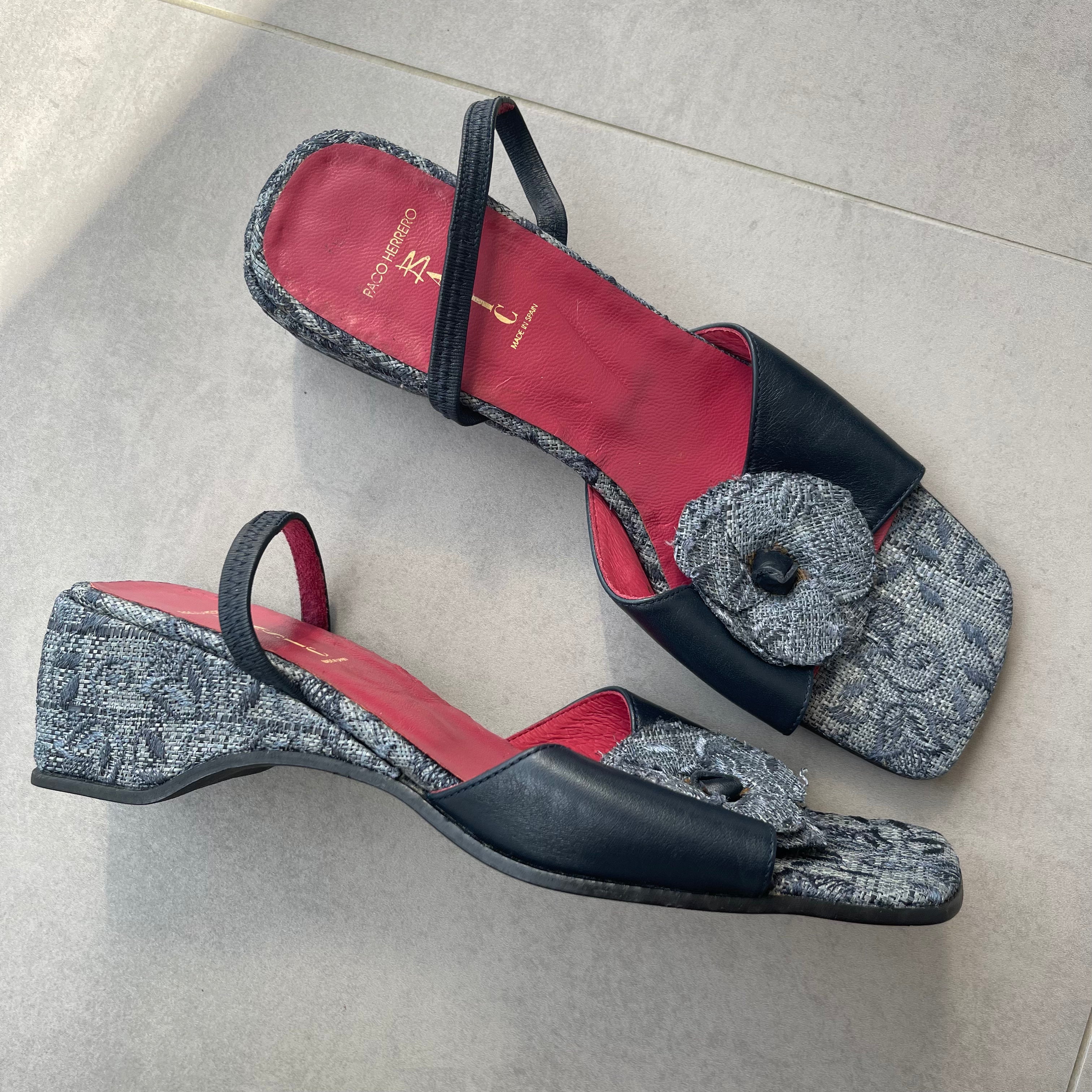 Vintage Paco Herrero Denim Wedges