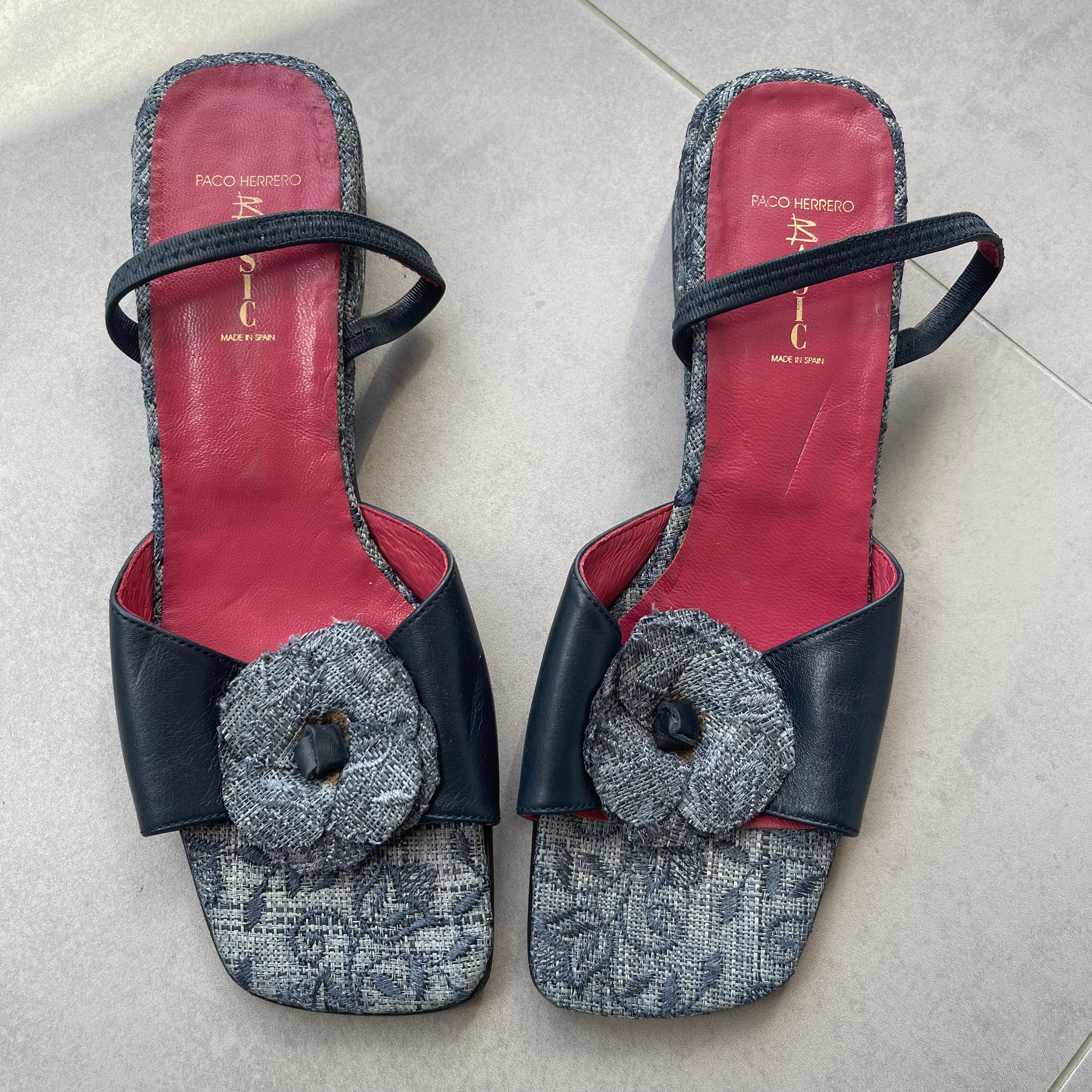 Vintage Paco Herrero Denim Wedges